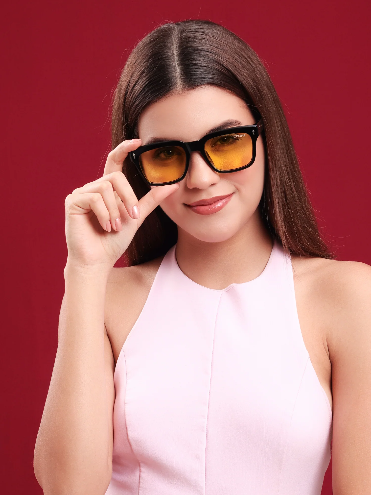 Celine Bold Yellow Lens Sunglasses - Image 6